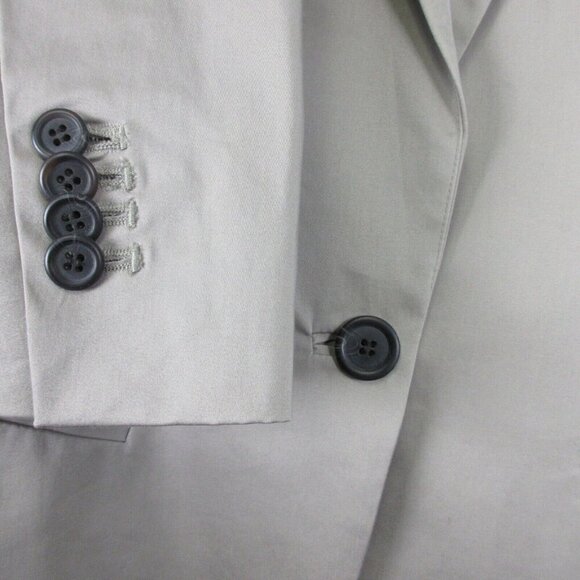 Club Monaco Women's Blazer 2 Gray One Button Cotton Blend Office Suit Career 444 - Picture 5 of 11